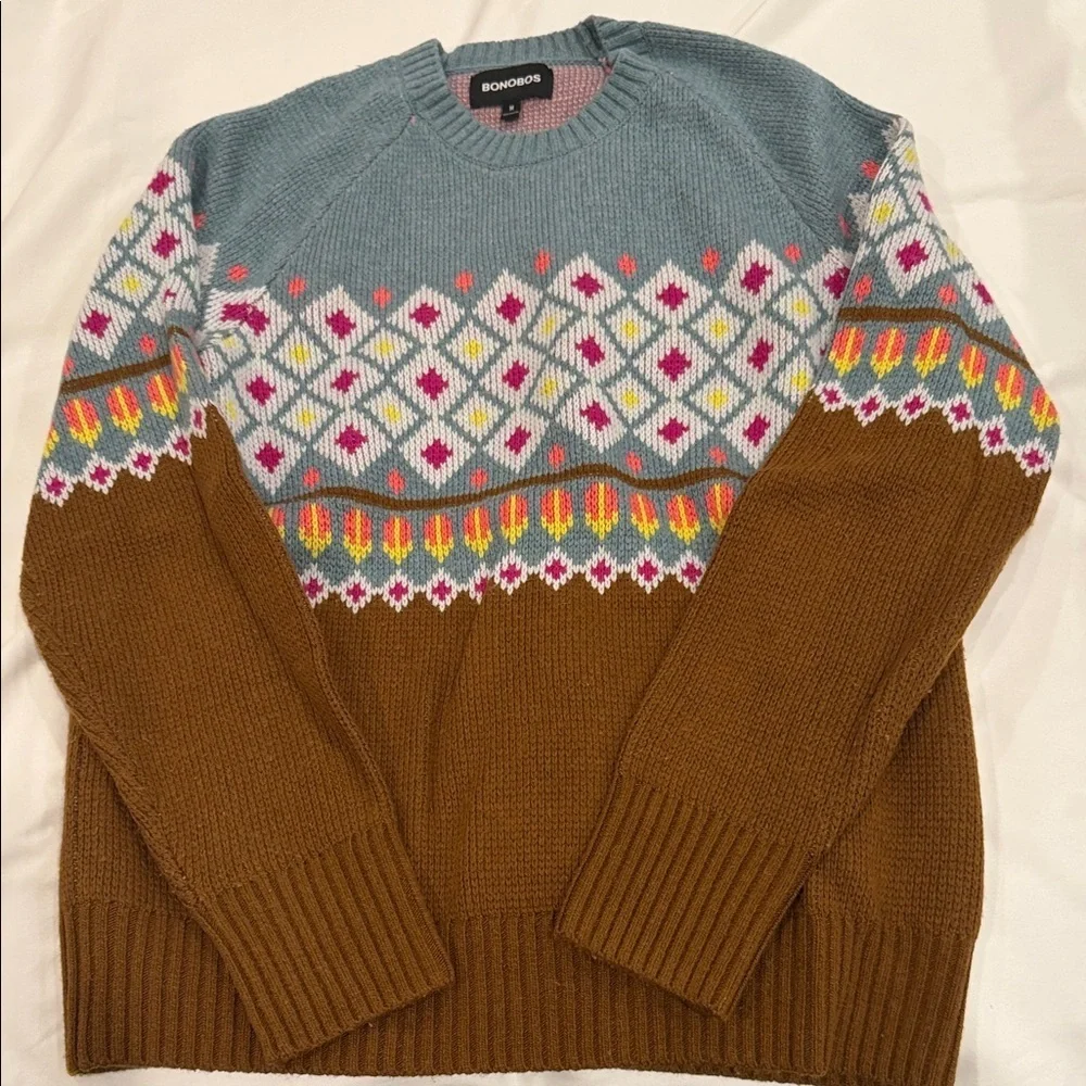 Bonobos Multicolor Geometric Crewneck Sweater